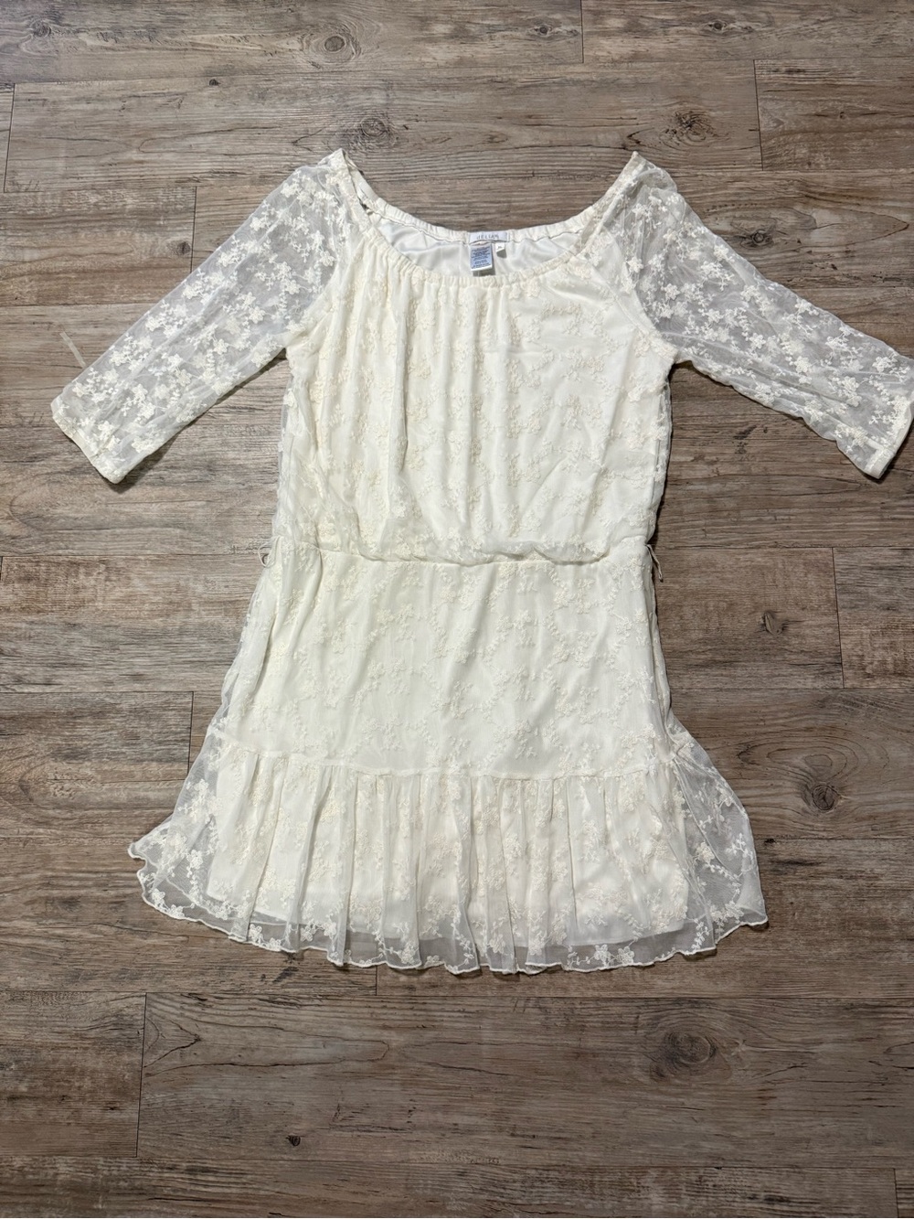 dELiA*s Cream Lace Ruffle Hem Dress